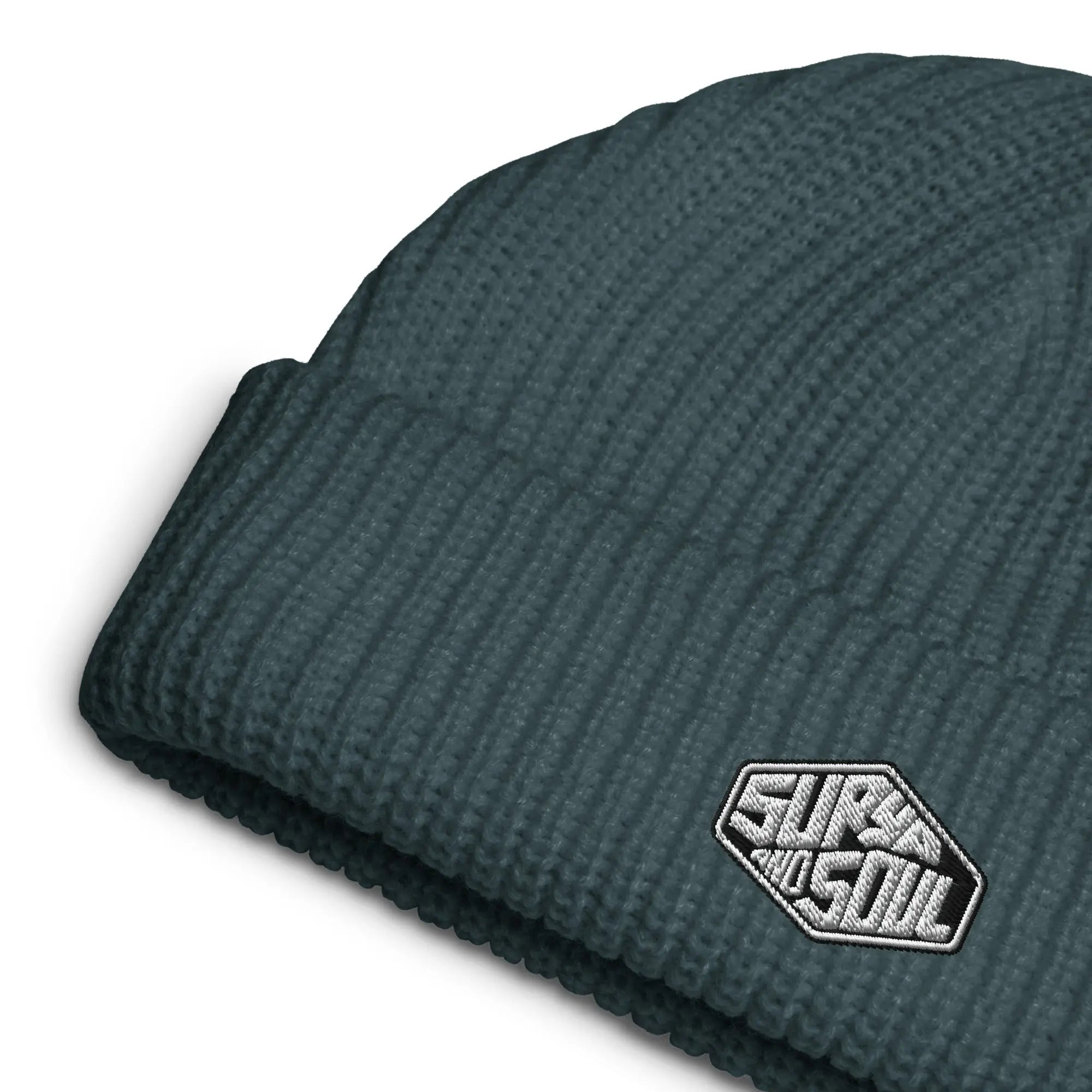 Surya and Soul Fisherman Beanie Petrol Blue Flat Side